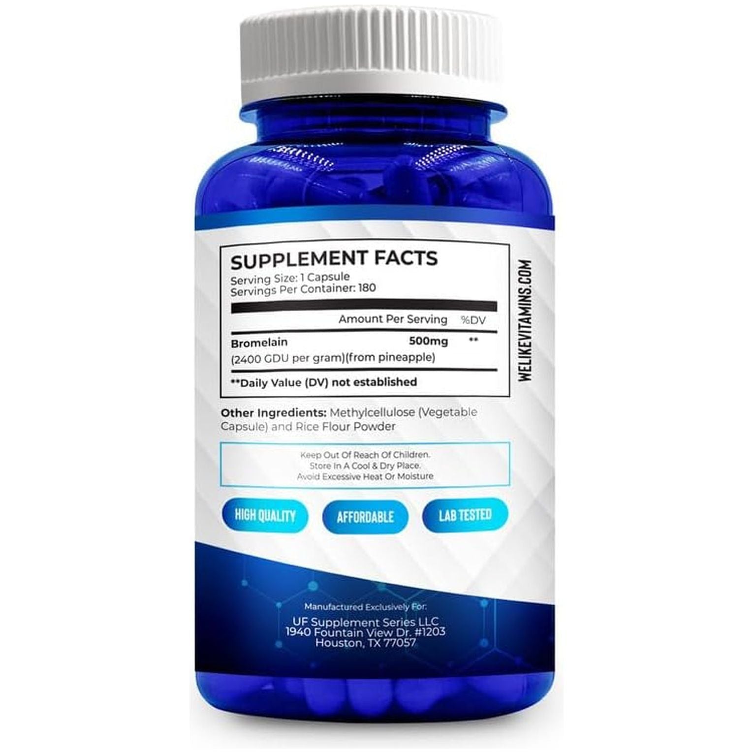 We like Vitamins Bromelain 500Mg Capsules - 2400Gdu/G - Proteolytic Enzymes for Digestion, Absorption, Joint Pain, Muscle Soreness - 180 Capsules