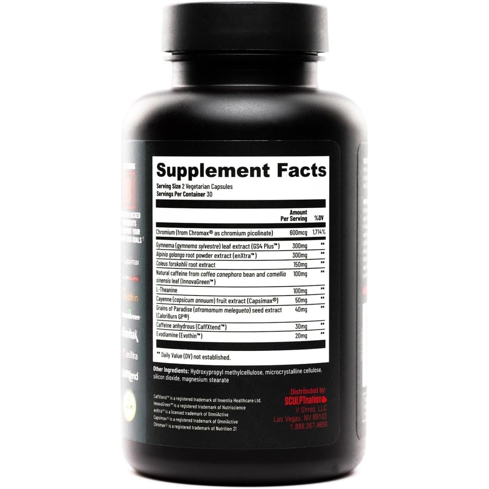 Sculpt Nation by V Shred Burn Thermogenic Fat Burner for Men & Women 60 Pills