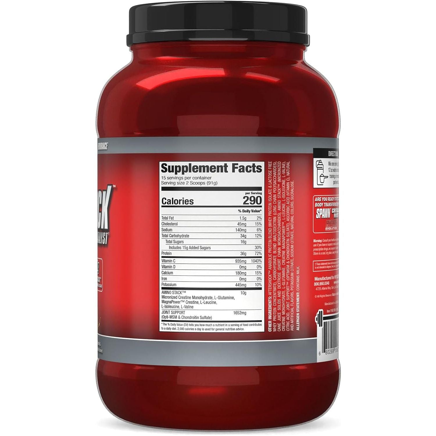 MYOGENIX Aftershock Post Workout, Muscle Growth Whey Protein Powder - Pina Colada 3 LBS