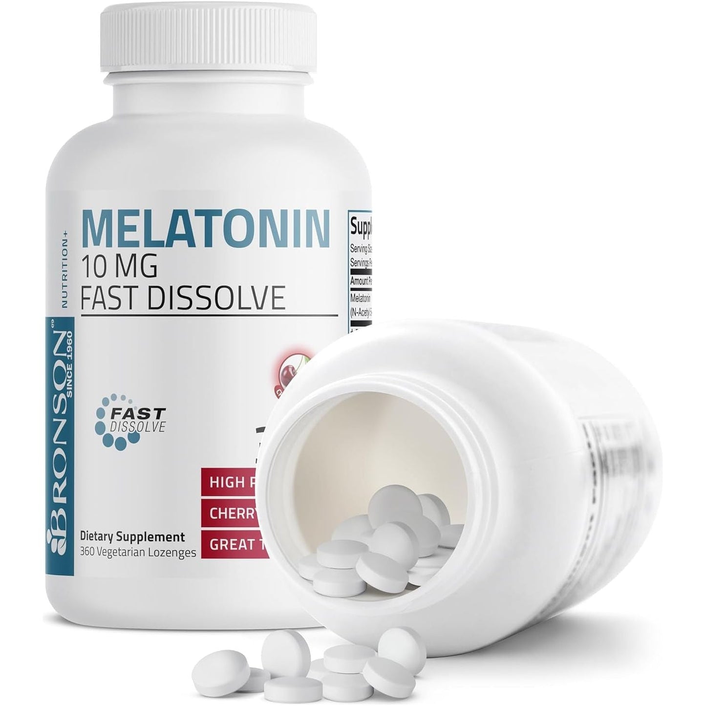 Bronson Melatonin 10Mg Fast Dissolve Cherry Flavored Tablets 360 Count