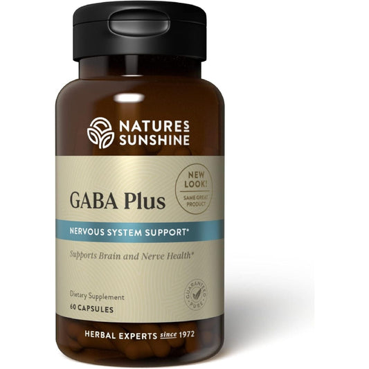 Nature'S Sunshine GABA Plus, Kosher | Brain Health and Nervous System Support 60 Capsules