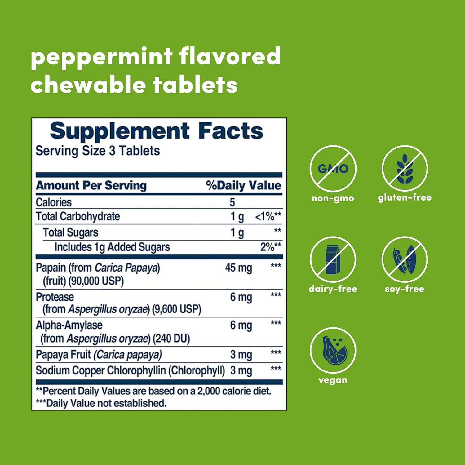American Health Papaya Enzyme with Chlorophyll - Promotes Nutrient Absorption - 100 Chewable Tablets