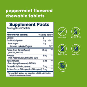 American Health Papaya Enzyme with Chlorophyll - Promotes Nutrient Absorption - 100 Chewable Tablets
