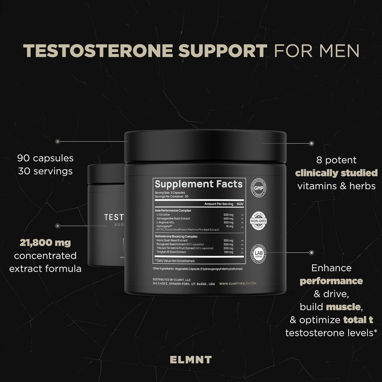 21,800Mg Testosterone Booster Supplement for Men 8X Strength W. Ashwagandha, Tongkat Ali, Pycnogenol, Tribulus