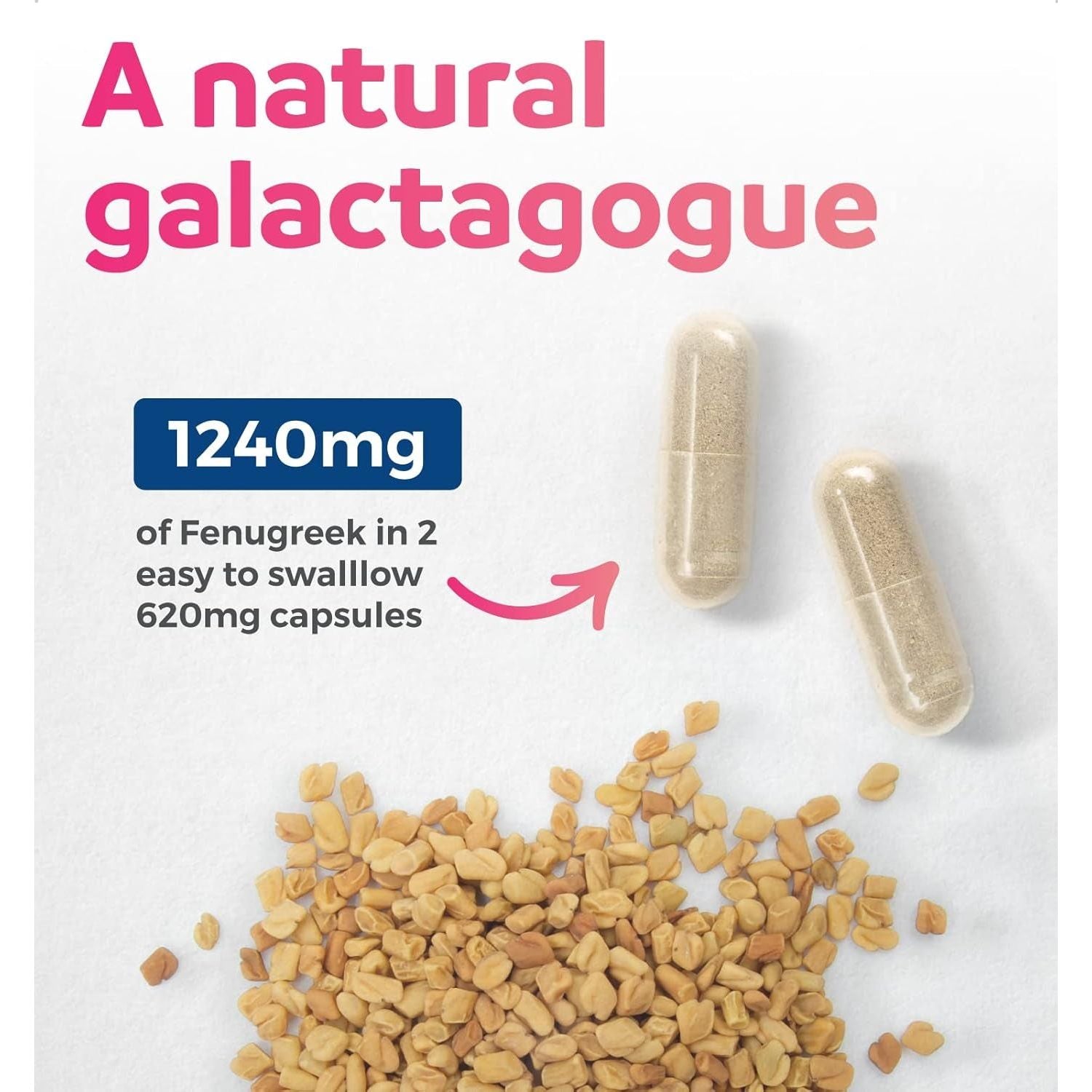 USDA Organic Fenugreek Capsules  for Increased Breast Milk Supply -  60 Capsules