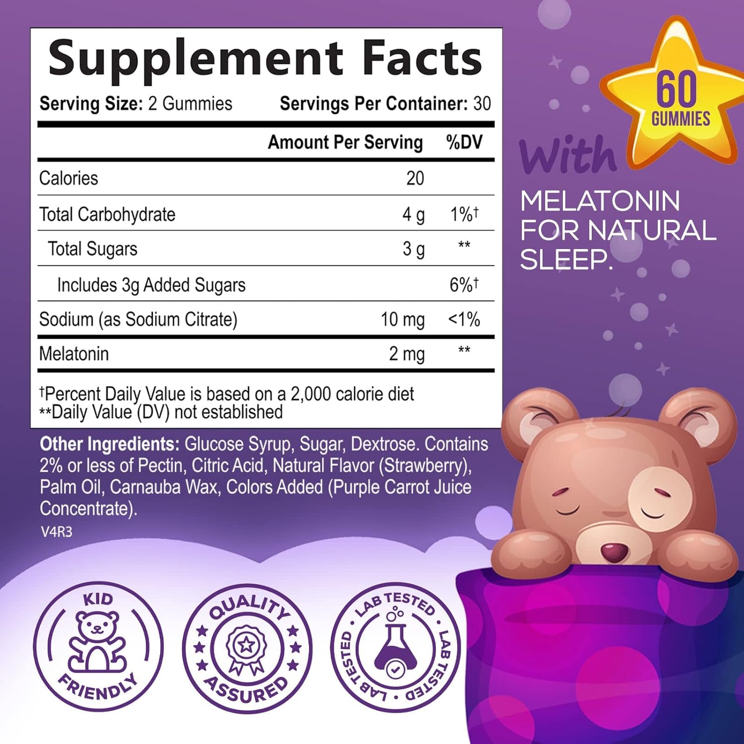 Kids Melatonin Gummy 60 Gummies