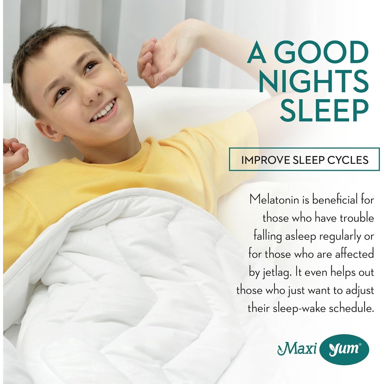 Melatonin Gummies for Kids - Restful Nighttime Support Supplement 60 Count