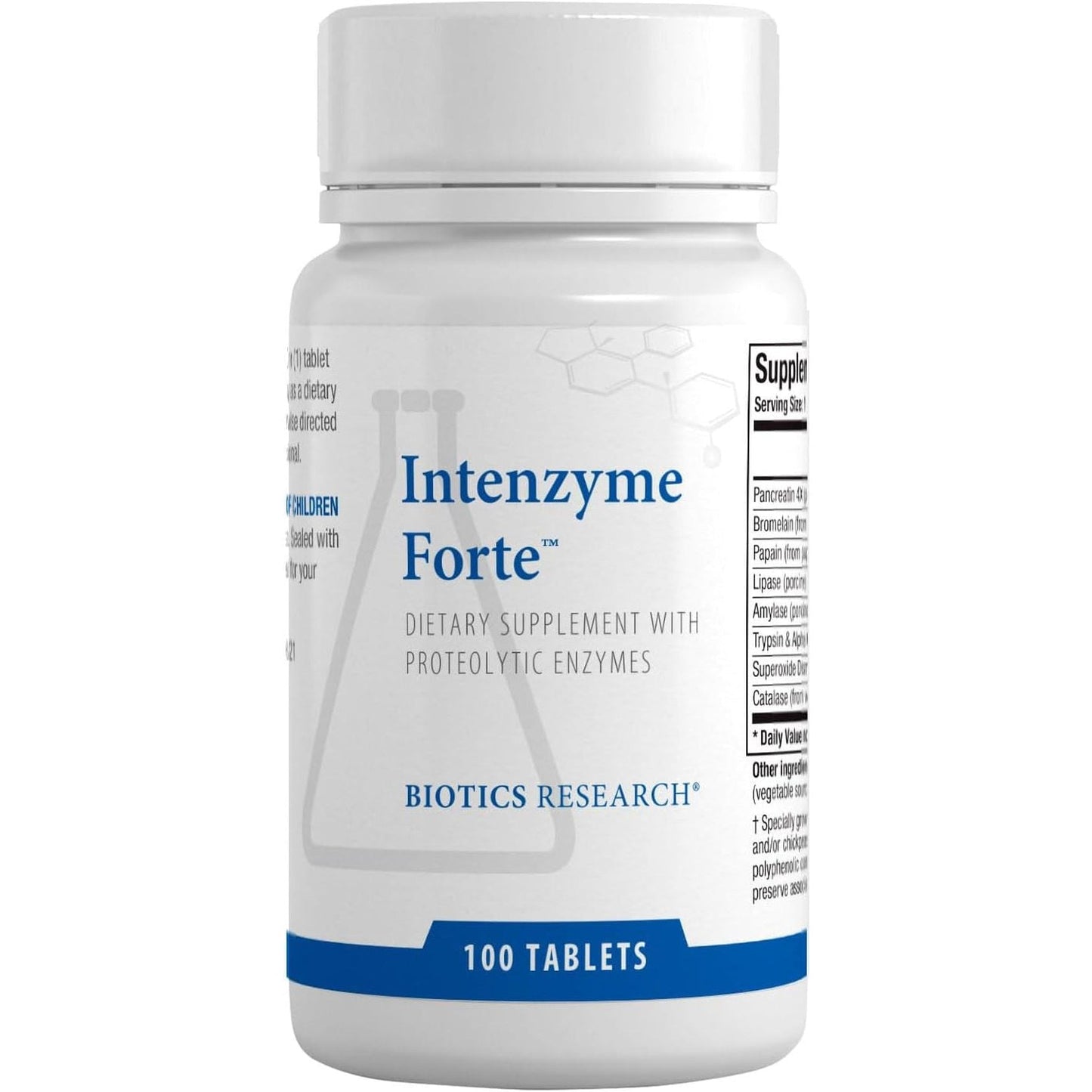 Biotics Research Intenzyme Fort™ Proteolytic Pancreatic Enzymes, 100 Tablets