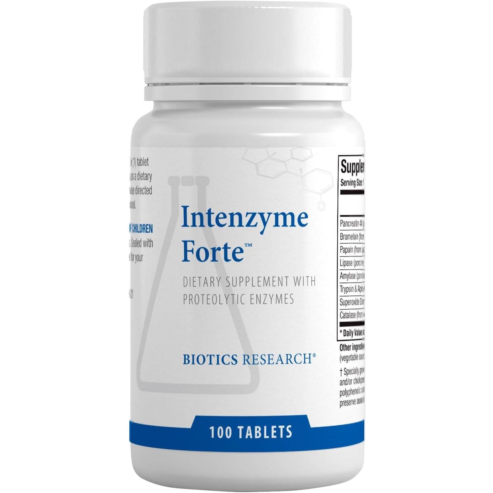 Biotics Research Intenzyme Fort™ Proteolytic Pancreatic Enzymes, 100 Tablets