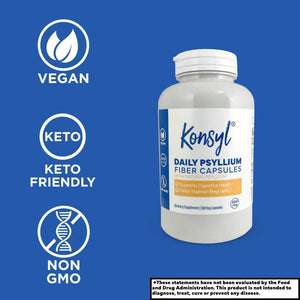 Konsyl Daily Psyllium Fiber Capsules Contains - Supports Digestive Health+ 500 Count/1500Mg