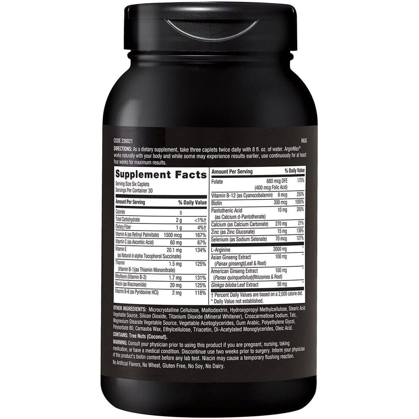 GNC Mens Arginmax Sexual Health Supplement for Men, Supports Blood Flow and Vitality 180 Count
