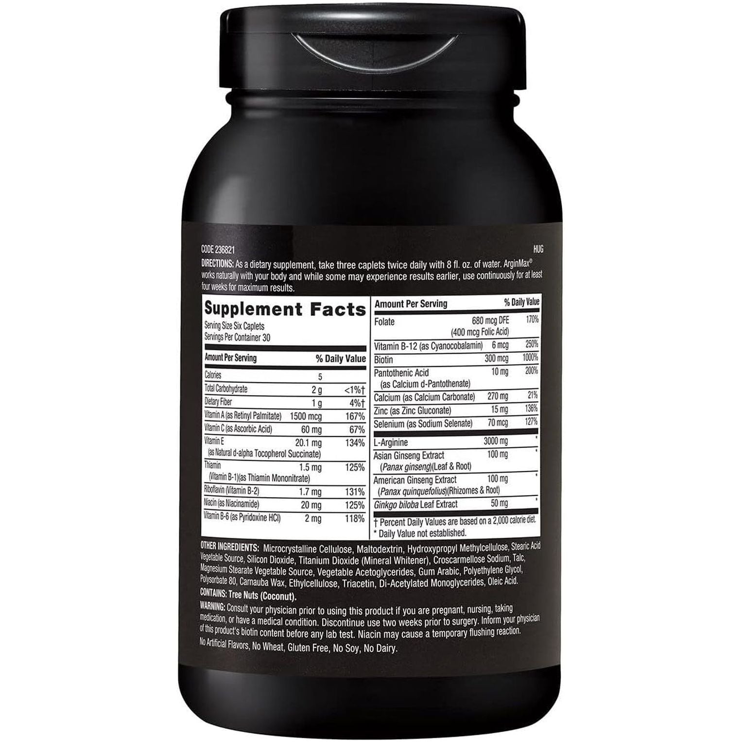 GNC Mens Arginmax Sexual Health Supplement for Men, Supports Blood Flow and Vitality 180 Count