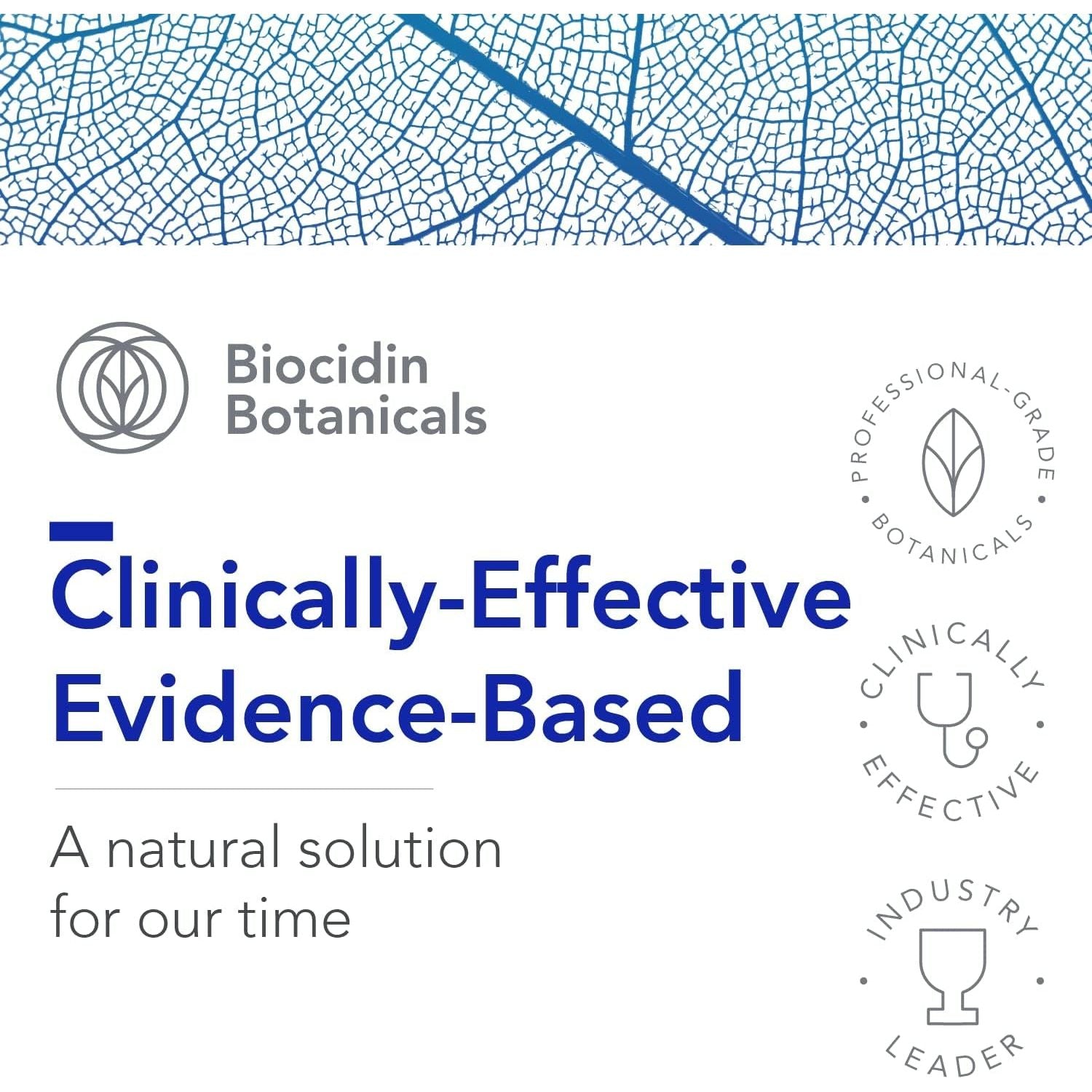 Olivirex High Potency Olive Leaf Combination by Biocidin - Immune Support Supplement (60Ct)