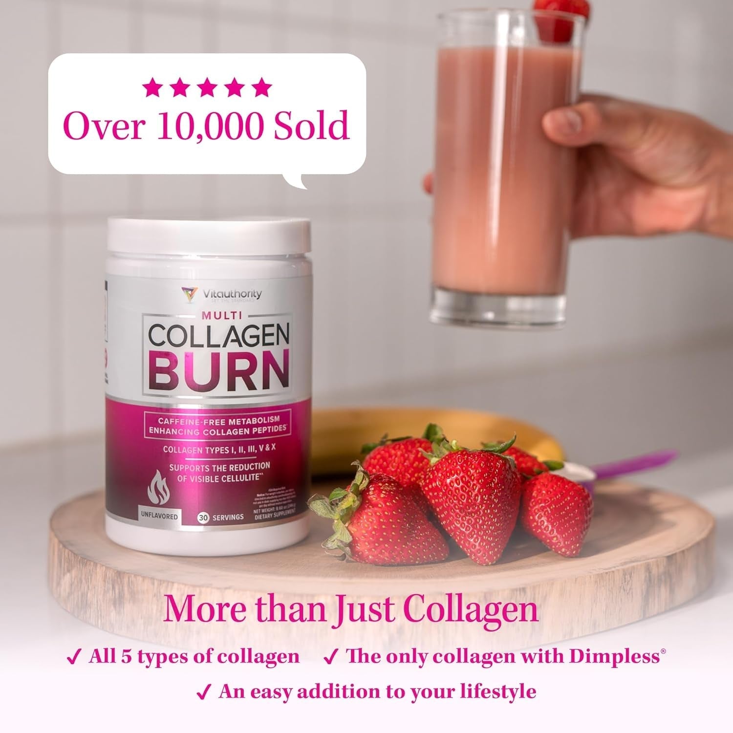 Hydrolyzed Collagen Powder for Weight Loss - Collagen Burn Ultimate Beauty Complex - Unflavored
