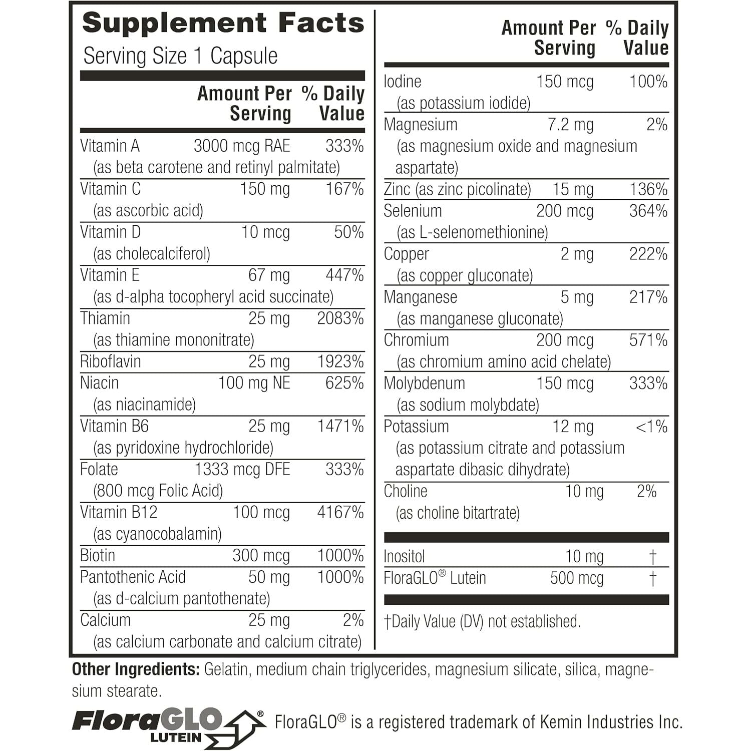 Twinlab Daily One Caps without Iron - Nutritional Supplement with Zinc, B Vitamins, Magnesium, and More - 180 Capsules