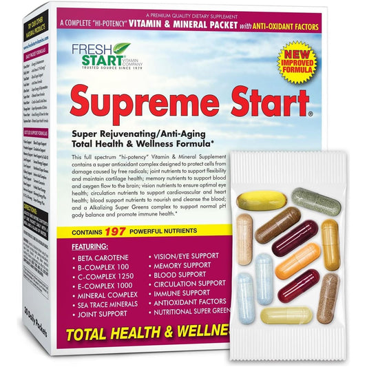 Supreme Start Complete Daily Vitamin Pack | Anti-Aging & Rejuvenation, Skin Booster & Joint Support (30 Packets)