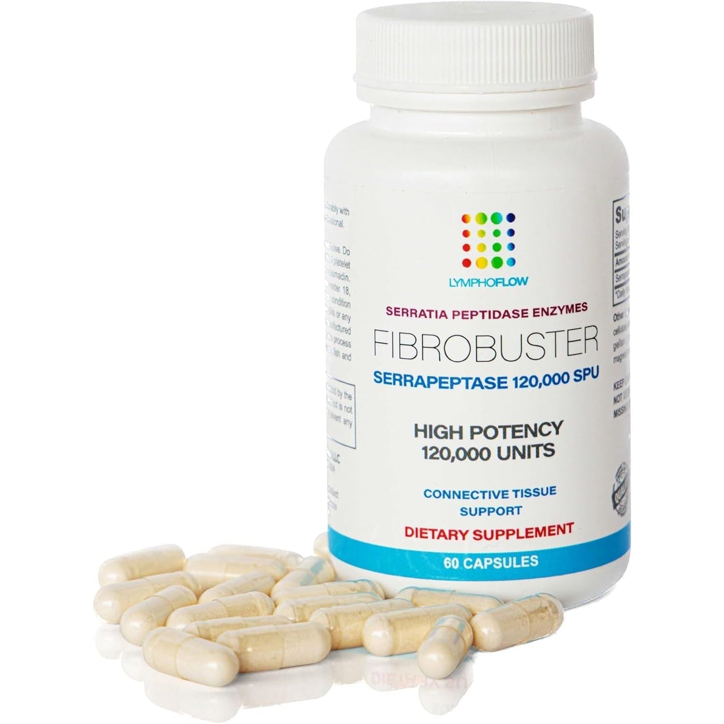 Bruizex Fibrobuster: Serrapeptase Proteolytic Enzymes 120,000 SPU, for Post Surgery Recovery and Immune Support 60 Capsules