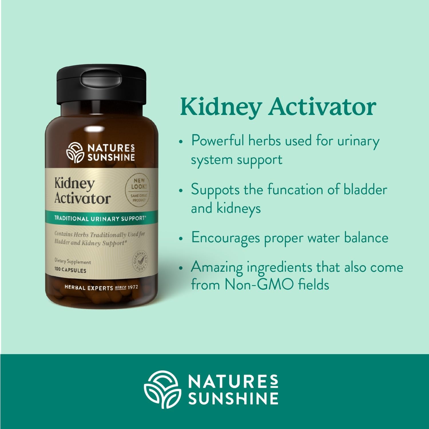 Nature'S Sunshine Kidney Activator Capsules, to Support and Enhance Kidney Function and Urine Flow 100 Capsules
