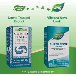 Nature'S Way Super Fisol Fish Oil (Omega 3), Supports Cardiovascular and Joint Health 180 Softgels