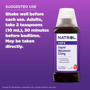 Natrol Liquid Melatonin 2.5Mg Berry-Flavored Dietary Supplement 23 Day Supply