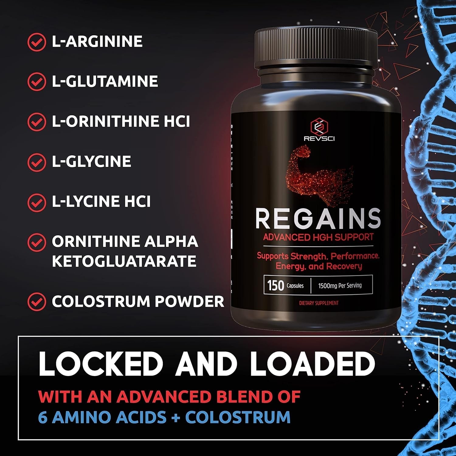 HGH Supplements for Men & Women - Regains Natural Anabolic Muscle Growth Building & Human Growth Hormone 150 Pills