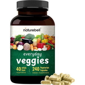 Fruit and Veggies Supplement – 480 Total Vegetarian Capsules | Balance of Natural 40 Whole Fruits & Veggies Blend | Fresh Superfood Formula with Vitamins and Minerals – Non-Gmo