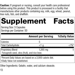 Standard Process Inc. Fen-Gre - with Rice Bran, Okra Fruit, and Fenugreek - 150 Capsules