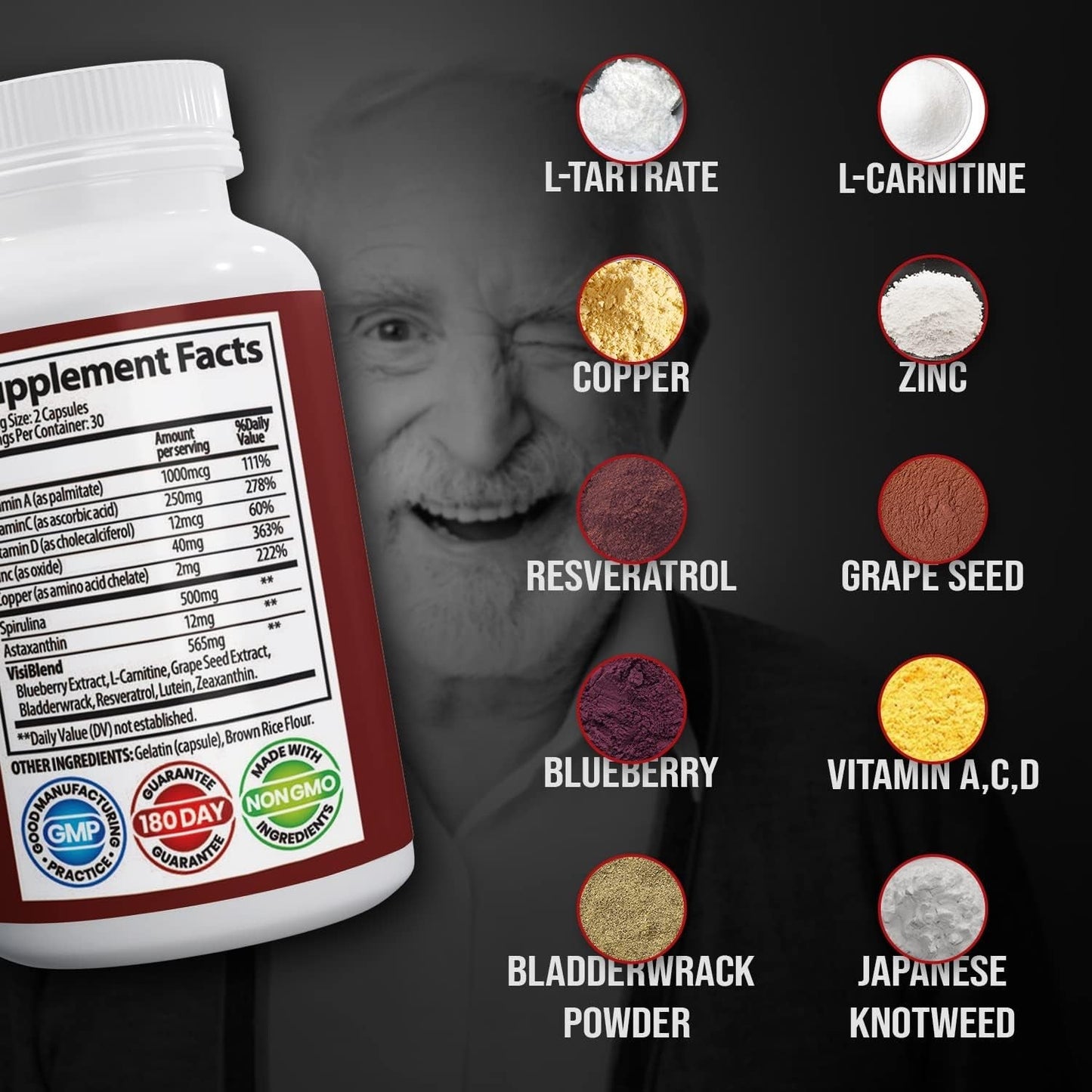 Eye Supplements for Adults - Includes Vitamin & Mineral for Healthy Clear Vision - Capsules for Eyesight Improvement