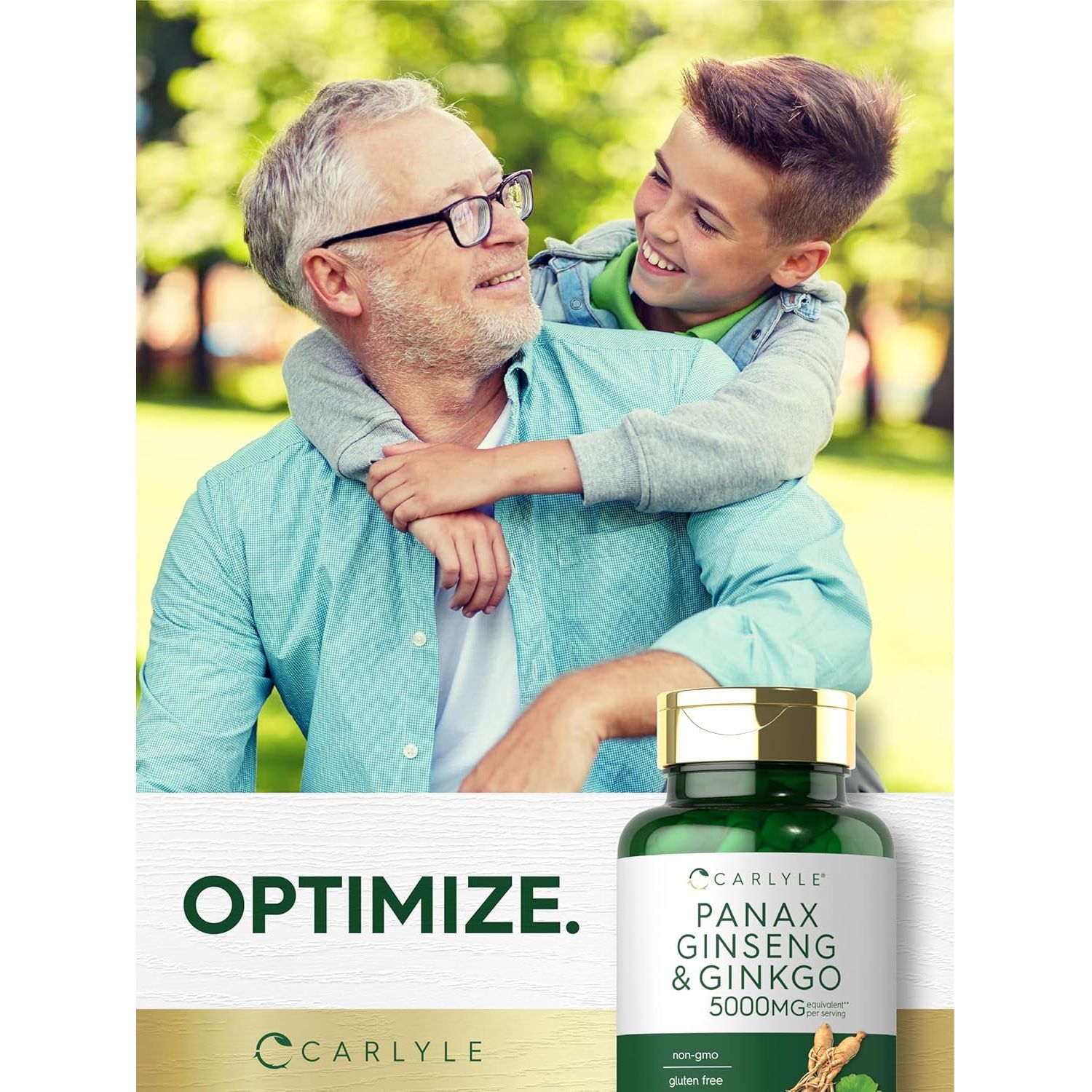 Carlyle Panax Ginseng + Ginkgo Biloba | 120 Vegetarian Capsules | 5,000Mg