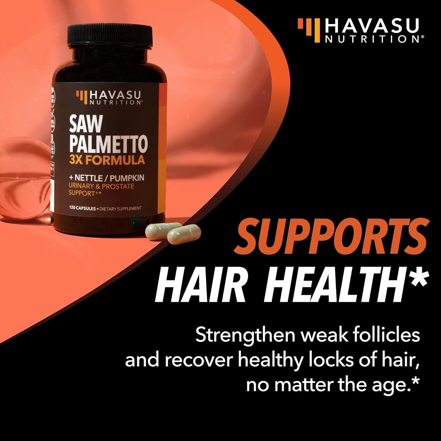 Saw Palmetto Supplement with Stinging Nettle and Pumpkin Seed Extract - DHT Blocker Urinary Health and Prostate Support for Men