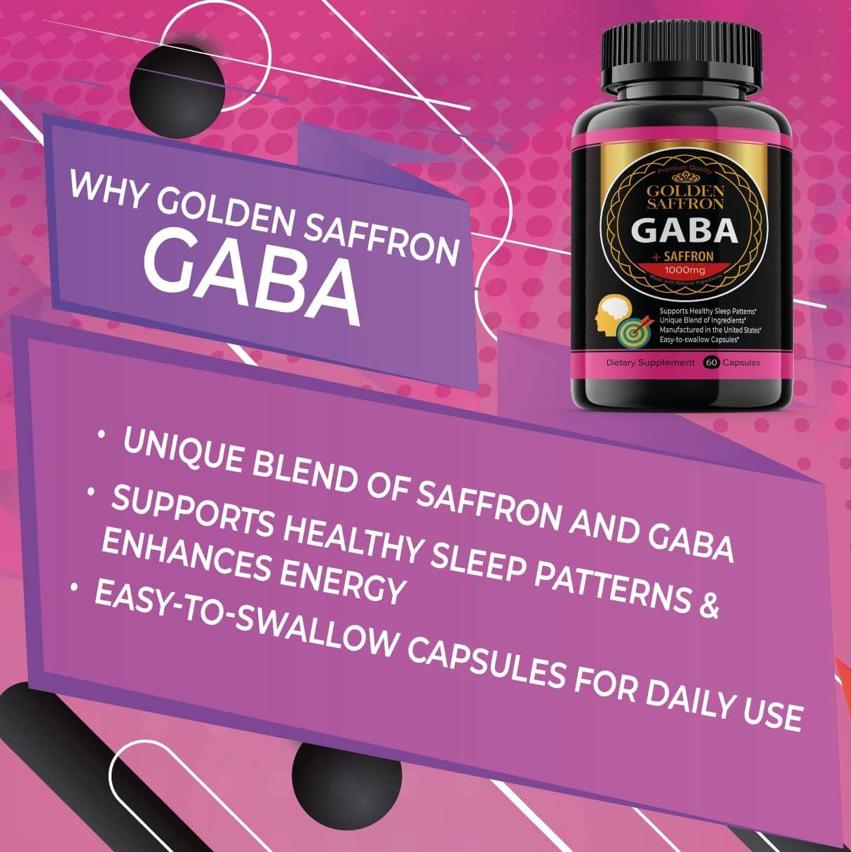GOLDEN SAFFRON - GABA + Saffron Extract Supplement - Made in the USA