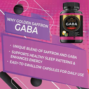 GOLDEN SAFFRON - GABA + Saffron Extract Supplement - Made in the USA