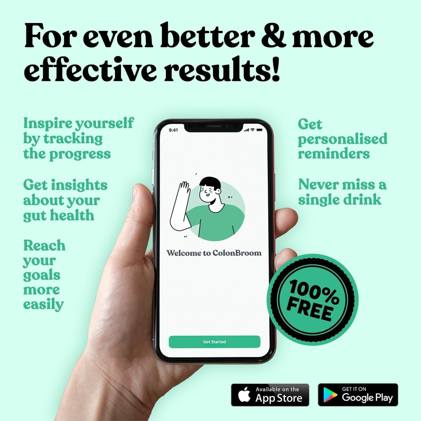 Colonbroom Psyllium Husk Powder (Strawberry) - Colon Cleanse for Bloating Relief & Gut Health - 50 Servings