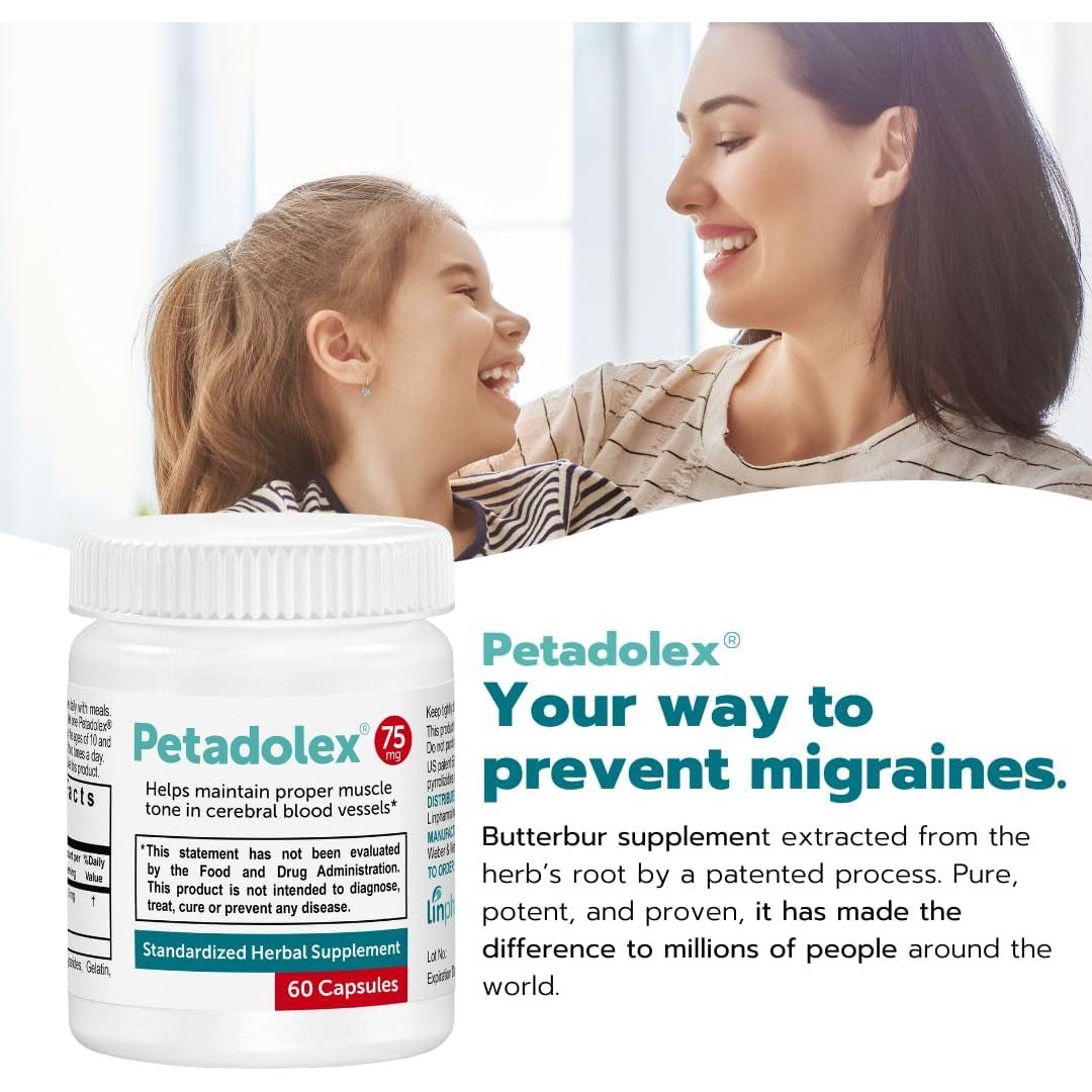 Migraine Relief - Patented Butterbur Root Extract, 75Mg for Migraines Solution Prevention