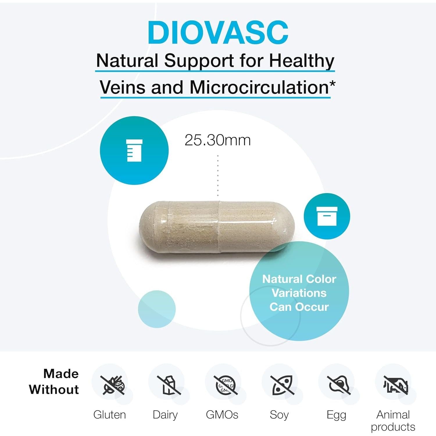 XYMOGEN Diovasc - Support for Healthy Veins, Capillaries, Blood Circulation (60 Capsules)