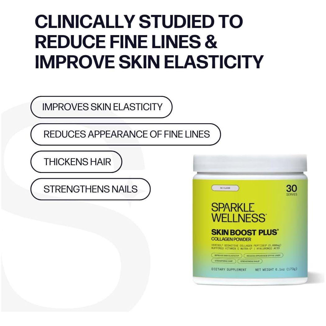 Sparkle Wellness Skin Boost plus (No Flavor) | Collagen Powder Supplement [30-Servings]
