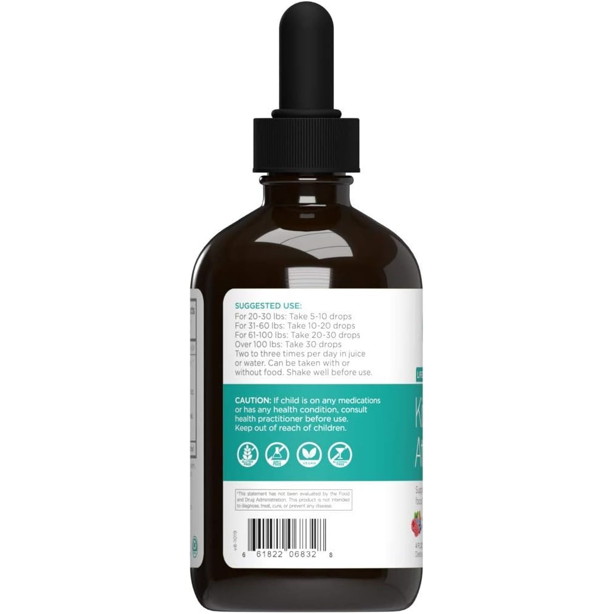 Natural Wellbeing Kids' Attention Gold  for Focus and Concentration with Rhodiola - 4 Oz (118 Ml)