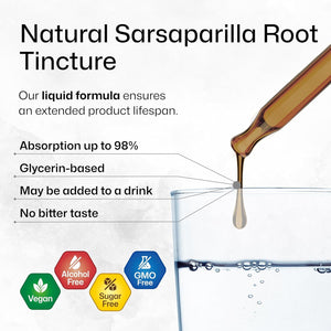 BIO KRAUTER Sarsaparilla Root Tincture for Liver Support 4 Fl.Oz.