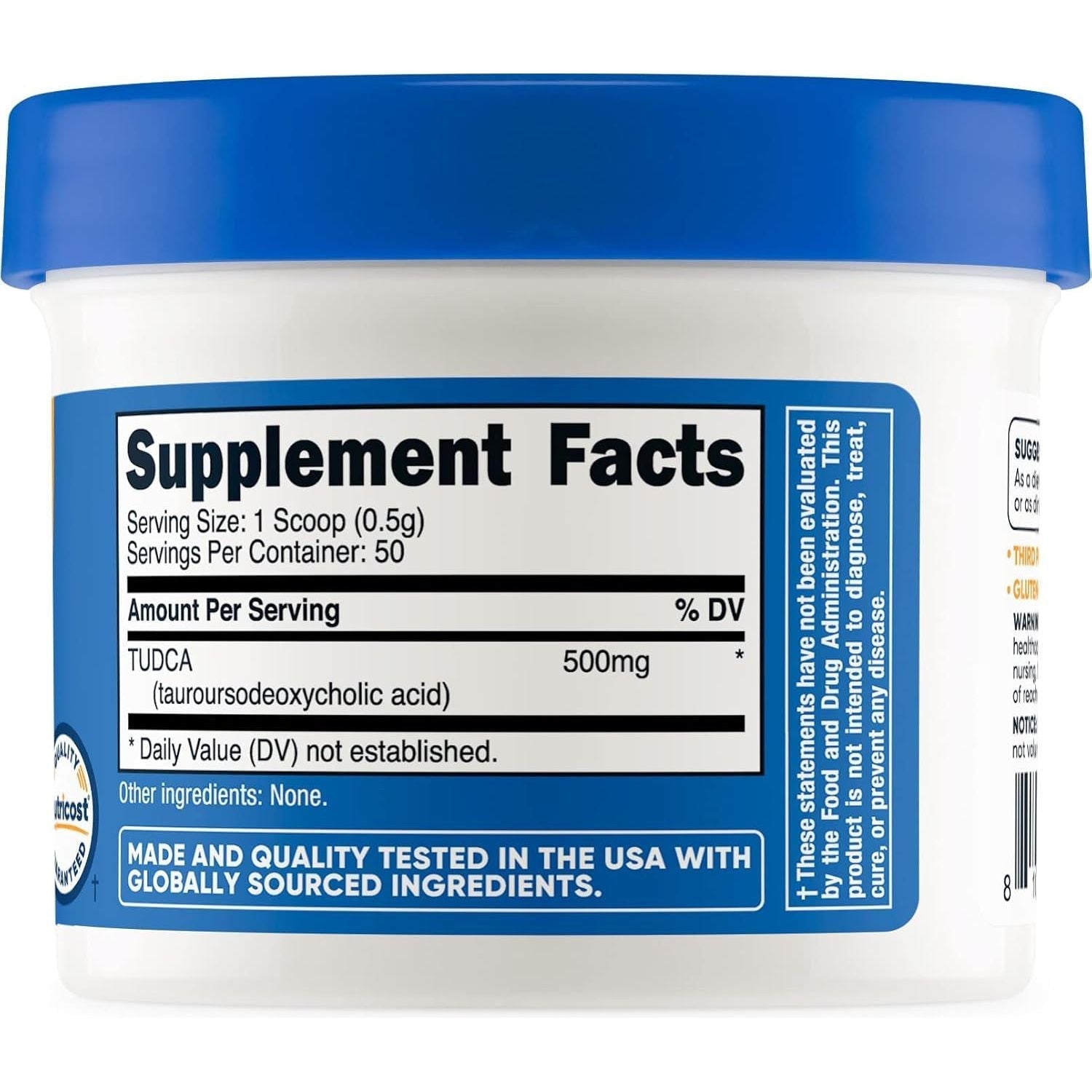 Nutricost Tudca Powder 25 Grams (Tauroursodeoxycholic Acid)