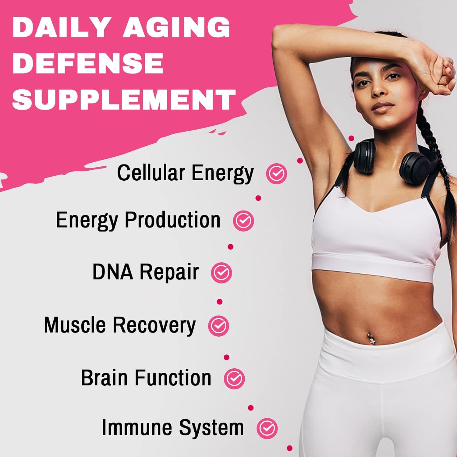 1200Mg Liposomal NAD+ Supplement, Enhanced Absorption, Boosting NAD+ 60 Softgels