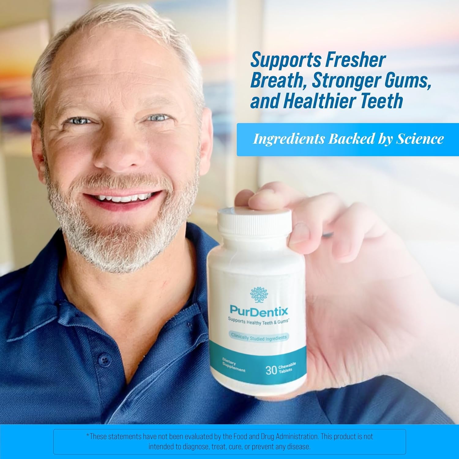 Oral Health Probiotic – 4-Strain Formula for Healthy Gums, Teeth & Fresh Breath – 30 Chewable Tablets