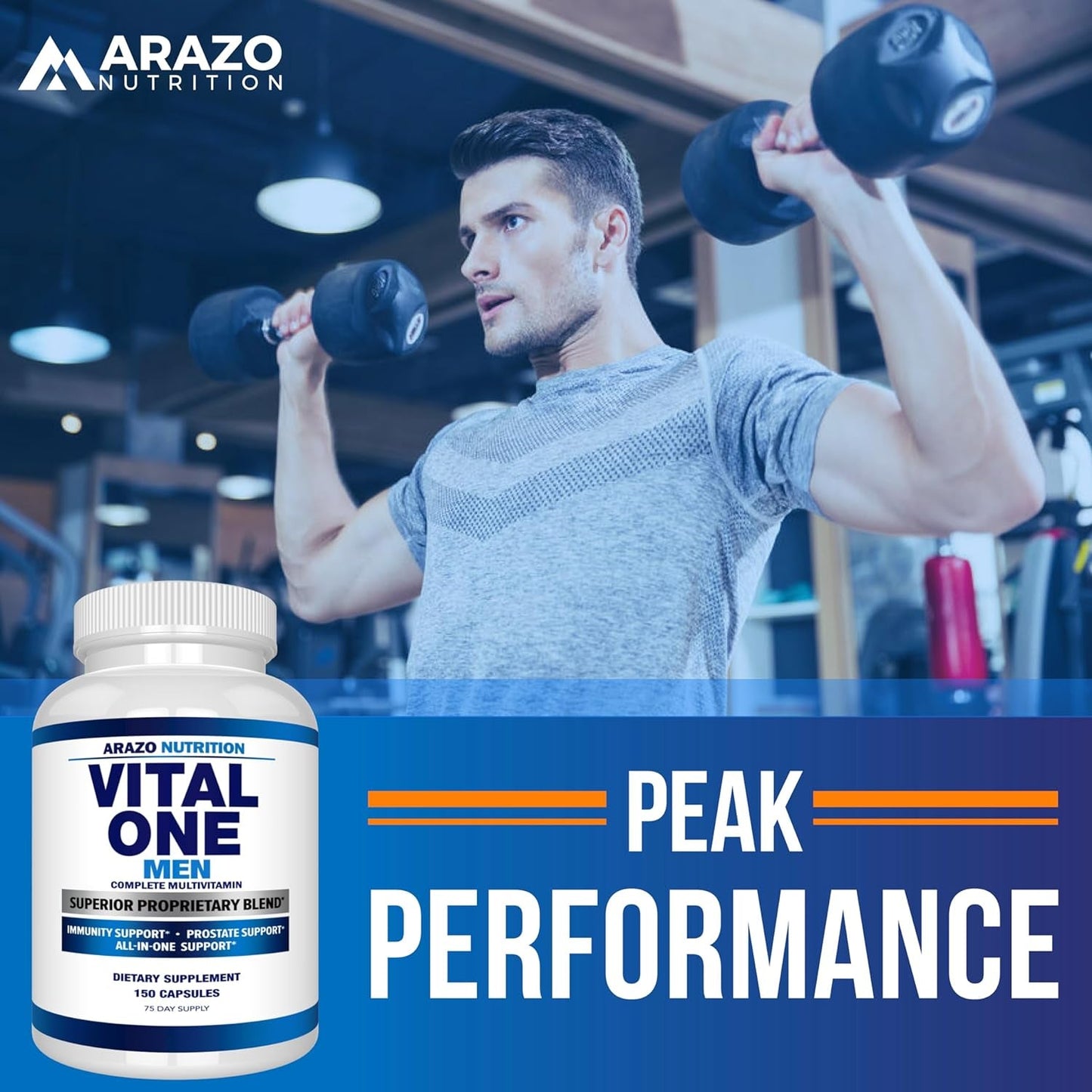 Arazo Nutrition Vital One Multivitamin for Men – Daily Wholefood Supplement - 150 Vegan