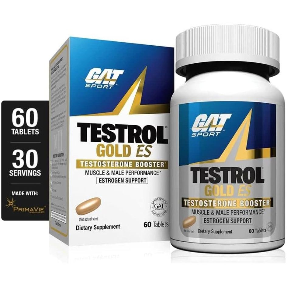 GAT SPORT Testrol Gold ES, Tribulus, DIM, Zinc, Longjack, Fenugreek, Saw Palmetto for Estrogen Balance, 60 Tablets