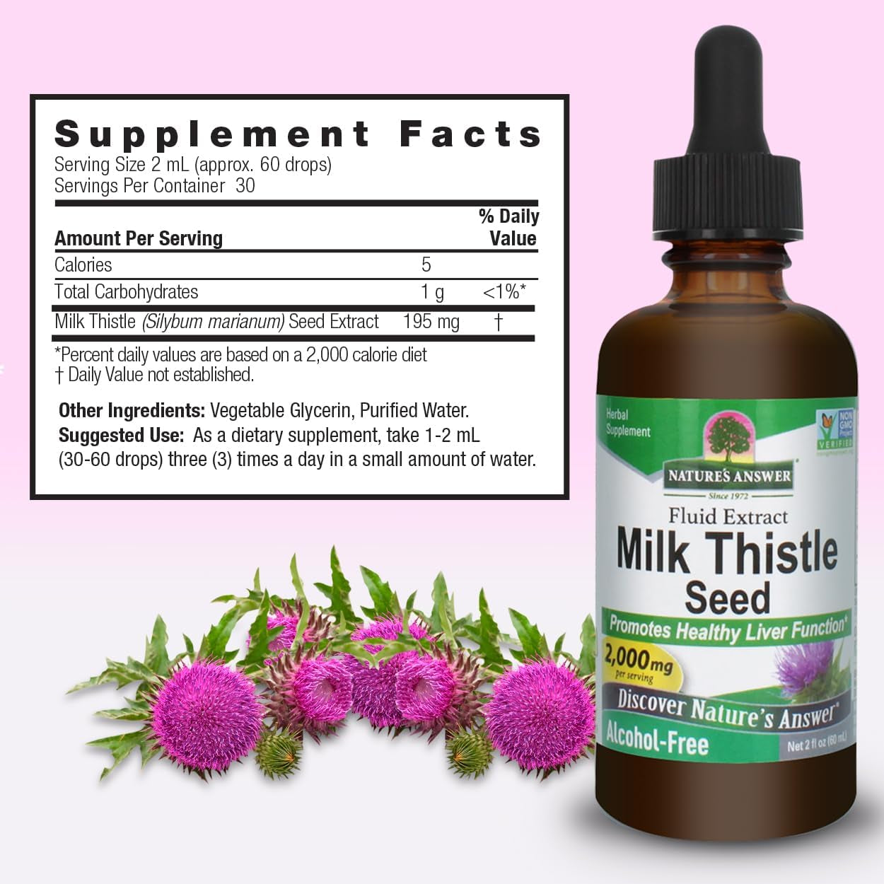 Nature'S Answer Milk Thistle 2 Ounce Extract - Liver Support Supplement for Everyone - Made in USA