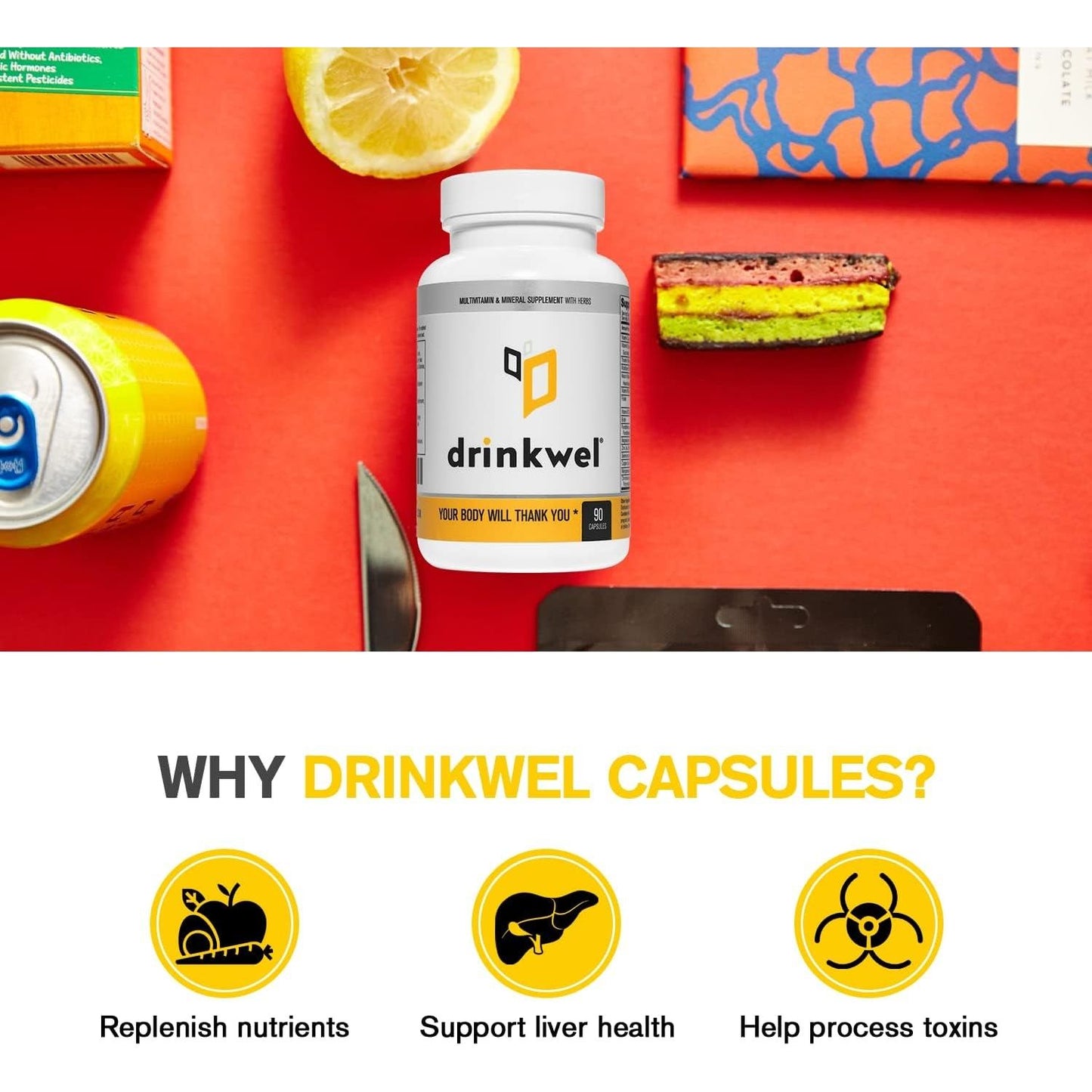 Drinkwel for Liver Support & Detox Multivitamin, 90 Count