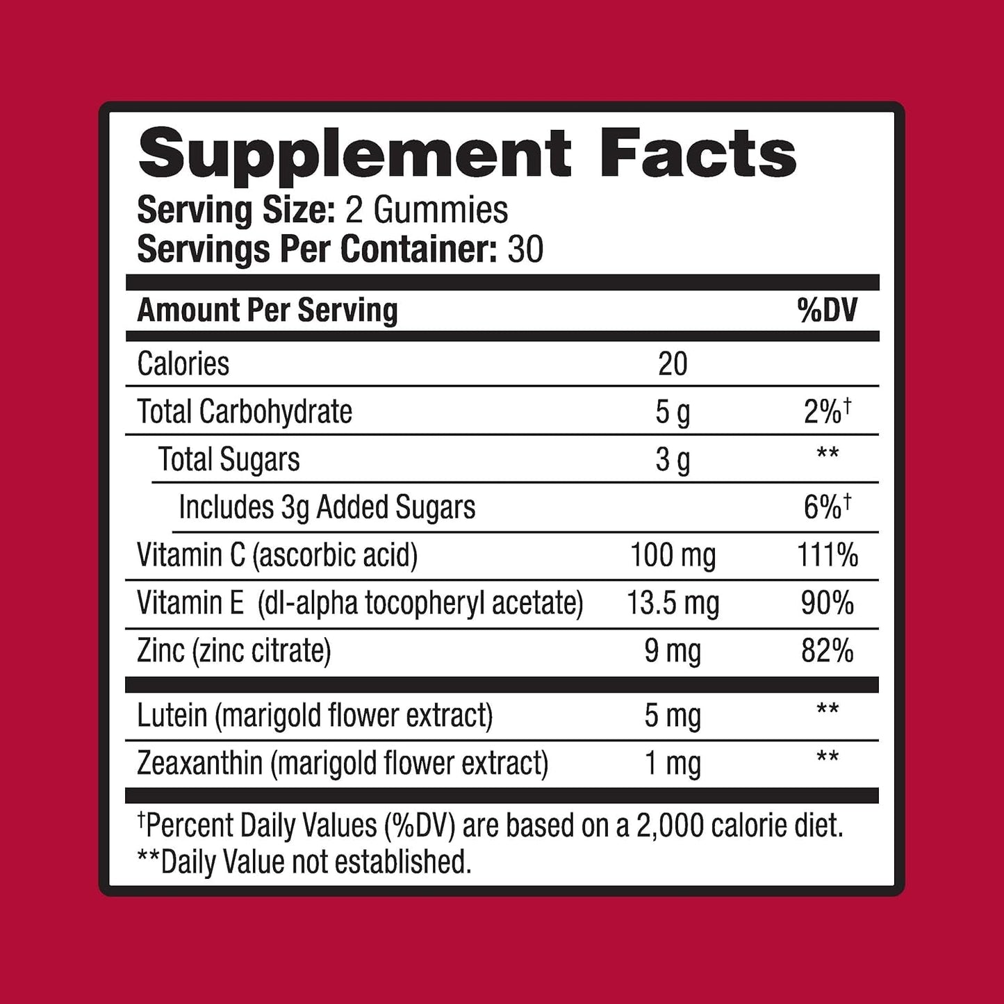 Ocuvite Vitamin & Mineral Supplement for Eye Health Adult Gummies, Contains Lutein & Zeaxanthin, Mixed Fruit, 60 Count