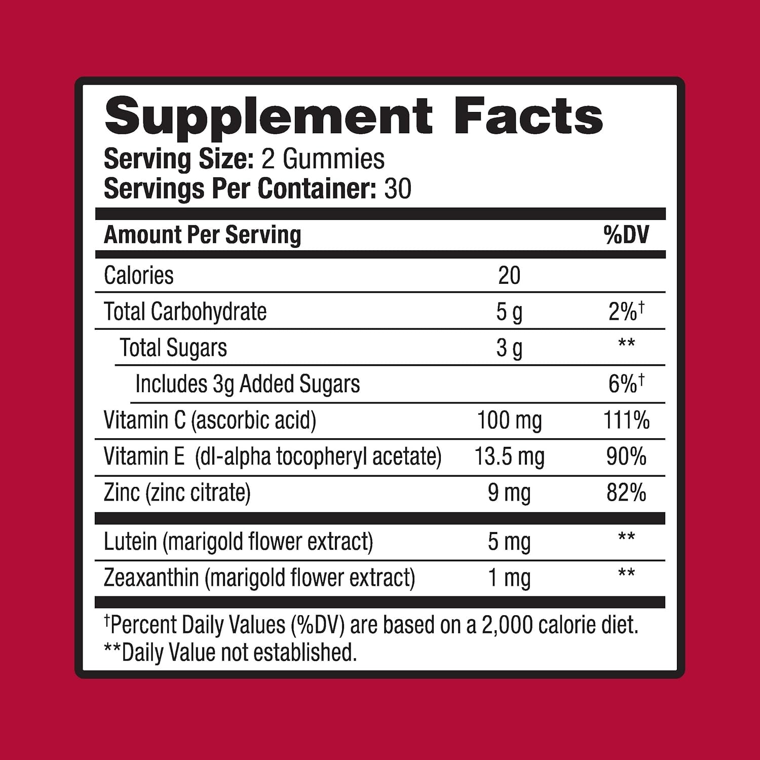 Ocuvite Vitamin & Mineral Supplement for Eye Health Adult Gummies, Contains Lutein & Zeaxanthin, Mixed Fruit, 60 Count