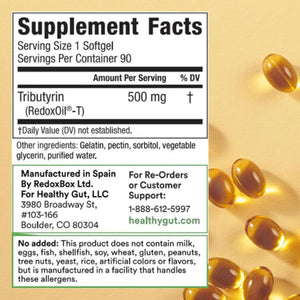 Tributyrin-X | Histamine and Leaky Gut Support | 99% Pure W/Zero Odor | 90 Servings