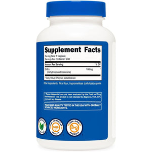 Nutricost DHEA 100Mg, 240 Capsules - Gluten Free, Soy Free, Non-Gmo, Supplement