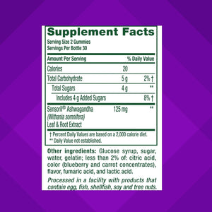 Vitafusion Ashwagandha Gummies –Clinically Shown Adaptogen Sensoril Ashwagandha 125Mg– Help Manage Stress 60 Count